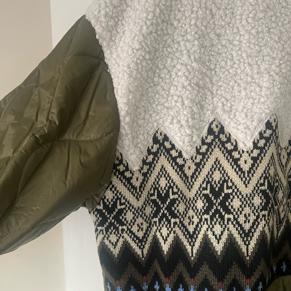 Quilted Nylon and Sherpa Jacket - Picture 2 of 15